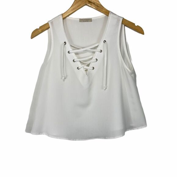 Clp Shop Collection White Bohemian Crop Top - Picture 1 of 9